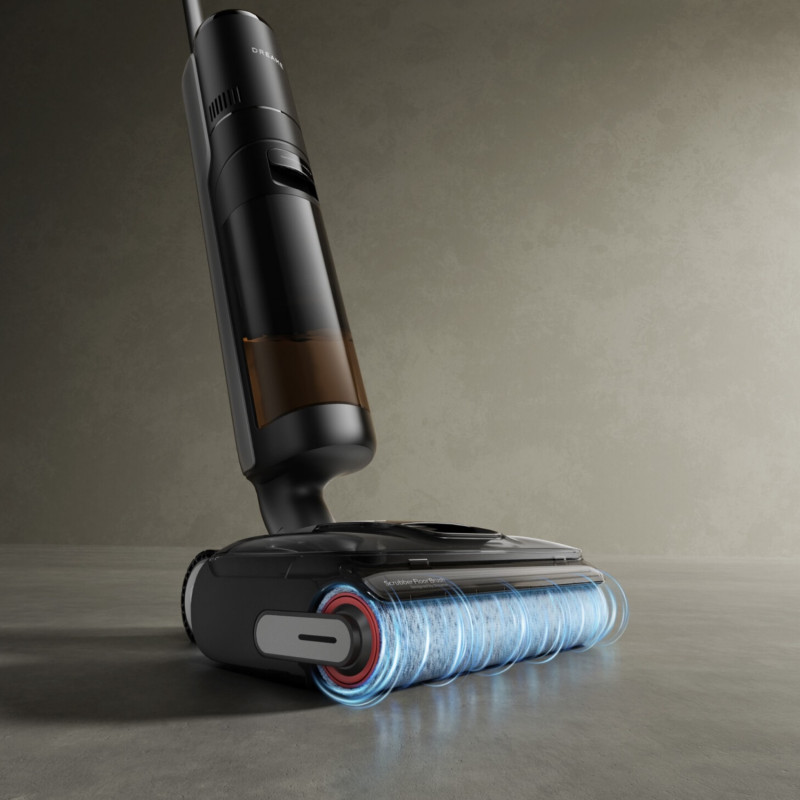 Вертикална прахосмукачка DREAME H12 Pro HHR25A, 300W, 0.7/0.9 л, 3 режима, 35 мин, Мокро/сухо, Гласови известия, LED, Автоматично сушене на мопа, Черен/сив
