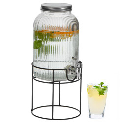 Диспенсър за напитки Adler AD 6742, 4 л, Натриево-калциево стъкло, Стойка, Прозрачен