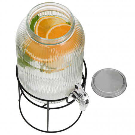 Диспенсър за напитки Adler AD 6742, 4 л, Натриево-калциево стъкло, Стойка, Прозрачен