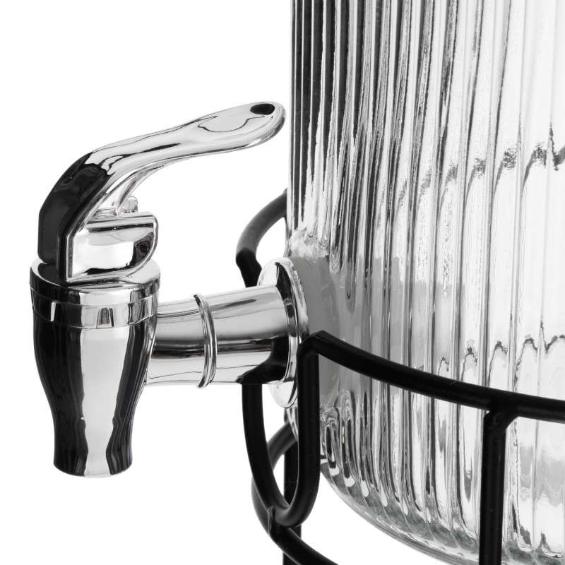 Диспенсър за напитки Adler AD 6742, 4 л, Натриево-калциево стъкло, Стойка, Прозрачен