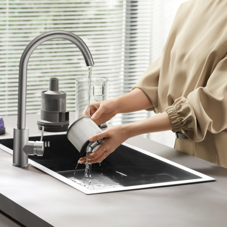 Вертикална прахосмукачка Dreame Z30 AquaCycle VZV77B, 855W, 310AW, 150000 об/мин, 3 степени, 0.32/0.4/0.6 л, 90 мин, HEPA H14, LED, Безчетков мотор, Черен