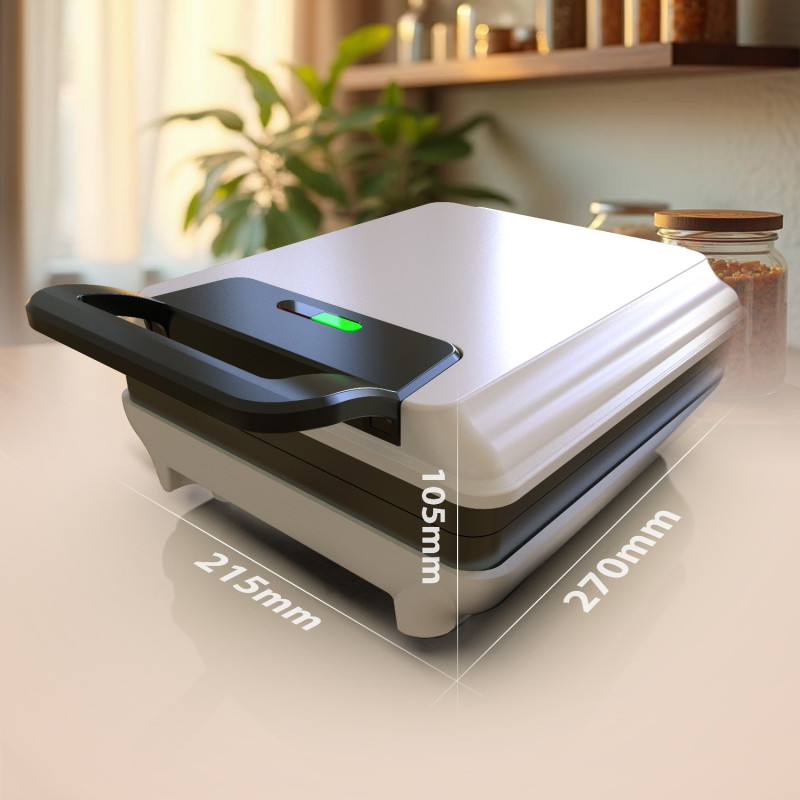 Гофретник Mesko MS 3091, 1800W, Незалепващо покритие, 2 плочи, Неплъзгащи се крачета, Бял