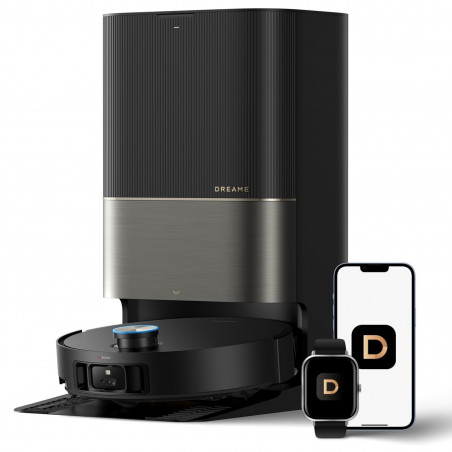 Прахосмукачка робот Dreame X50 Ultra RLX85CE-6-BK, 20000 Pa, AI разпознаване на препятствия, 360° навигация, Гласово управление, UV стерилизация, Черен/златист