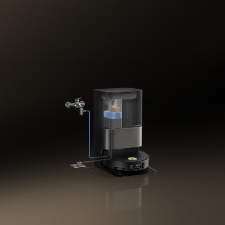 Прахосмукачка робот Dreame X50 Ultra RLX85CE-6-BK, 20000 Pa, AI разпознаване на препятствия, 360° навигация, Гласово управление, UV стерилизация, Черен/златист