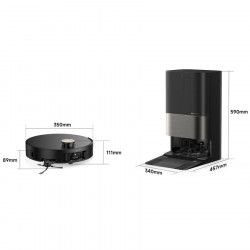 Прахосмукачка робот Dreame X50 Ultra RLX85CE-6-BK, 20000 Pa, AI разпознаване на препятствия, 360° навигация, Гласово управление, UV стерилизация, Черен/златист