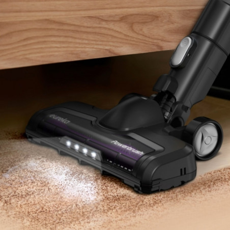 Вертикална прахосмукачка 2в1 Eureka NEC520, 200W, 0.5 л, Автономия 50 мин, Турбо четка, Регулиране на мощността, Миещ се HEPA филтър, Черен