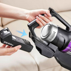 Вертикална прахосмукачка 2в1 Eureka NEC490, 350W, LED дисплей и светлина на четката, Single Cyclone, 60 мин, Станция за самоизпразване и зареждане, Черен