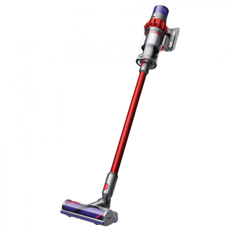 Вертикална прахосмукачка Dyson V10 Origin 394464-01, 525W, 151AW, 0.76l, 125000 об/мин, 60 мин, 3 режима, Motorbar четка, Никел/червен