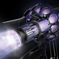 Вертикална прахосмукачка Dyson V10 Origin 394464-01, 525W, 151AW, 0.76l, 125000 об/мин, 60 мин, 3 режима, Motorbar четка, Никел/червен