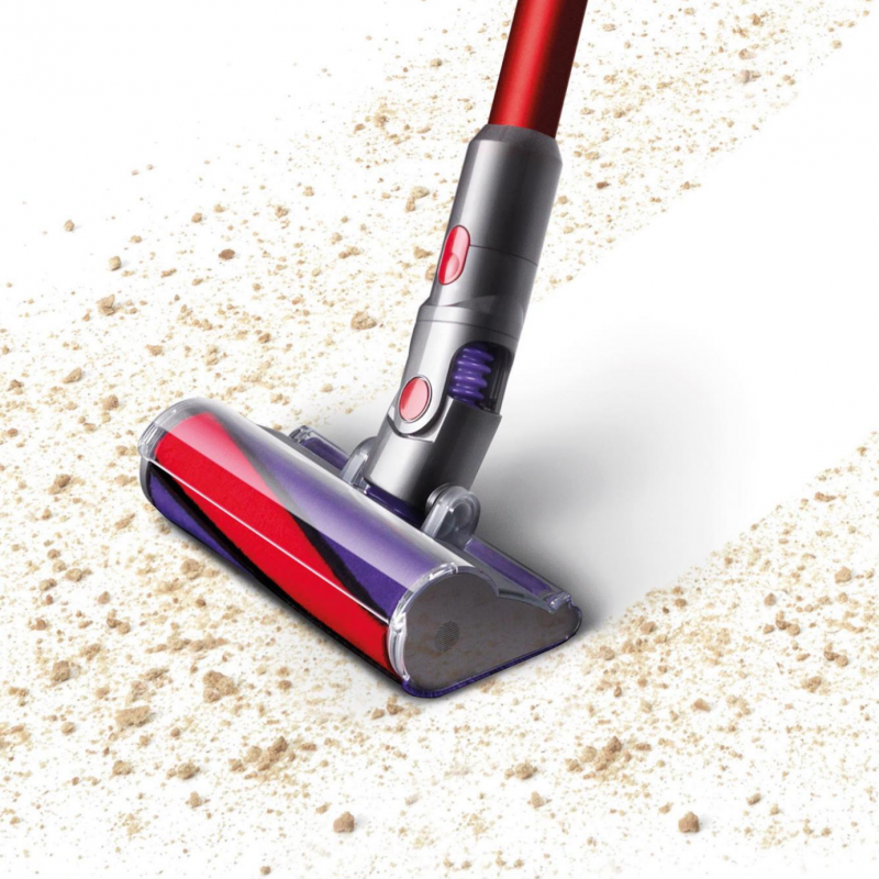 Вертикална прахосмукачка Dyson V10 Origin 394464-01, 525W, 151AW, 0.76l, 125000 об/мин, 60 мин, 3 режима, Motorbar четка, Никел/червен