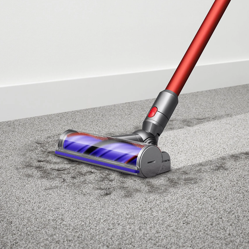 Вертикална прахосмукачка Dyson V10 Origin 394464-01, 525W, 151AW, 0.76l, 125000 об/мин, 60 мин, 3 режима, Motorbar четка, Никел/червен