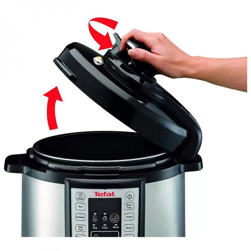 Мултикукър Tefal CY505EE0 One Pot, 1200 W, 6л, 25 програми, Таймер, Поддържане на топлина, Сребрист/черен
