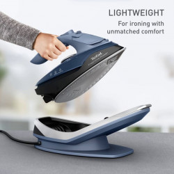 Безжична ютия Tefal Reemove Upgrade FV6675E0, 2600 W, 250 мл, Керамична плоча, Система против капене, Автоматично изключване, Син