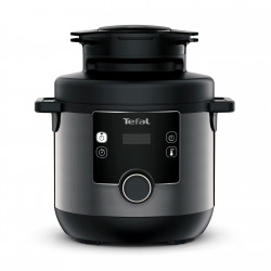 Мултикукър под налягане Tefal Turbo Cuisine & Fry CY778830, 70 kPa, 1200W, 7.6 л, 15 програми, Незалепващо покритие, Поддържане на топлина, Дигитален контрол, Черен