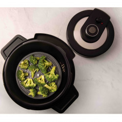 Мултикукър под налягане Tefal Turbo Cuisine & Fry CY778830, 70 kPa, 1200W, 7.6 л, 15 програми, Незалепващо покритие, Поддържане на топлина, Дигитален контрол, Черен