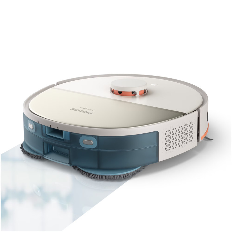Прахосмукачка робот и моп Philips XU5100/20, 4800 mAh, 10000 Pa, WiFi, LDS навигация, EPA 10, Сухо/мокро почистване, Бежов