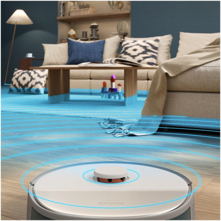 Прахосмукачка робот и моп Philips XU5100/20, 4800 mAh, 10000 Pa, WiFi, LDS навигация, EPA 10, Сухо/мокро почистване, Бежов