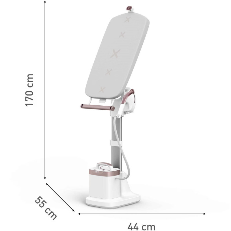 Уред за гладене с пара Tefal Ixeo Vision QT1811E0, 2170W, 3 степени на мощност, 1.2 л, 200г/мин, LED подсветка, Освежаване и хигиенизиране, Автоматично изключване, Бял
