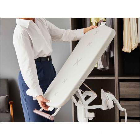 Уред за гладене с пара Tefal Ixeo Vision QT1811E0, 2170W, 3 степени на мощност, 1.2 л, 200г/мин, LED подсветка, Освежаване и хигиенизиране, Автоматично изключване, Бял