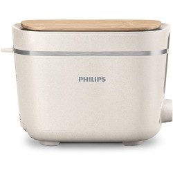 Тостер Philips HD2640/10 Conscious collection, 830 W, За 2 филии, 8 нива на изпичане, Тавичка за трохи, Размразяване, Претопляне, Матово бял