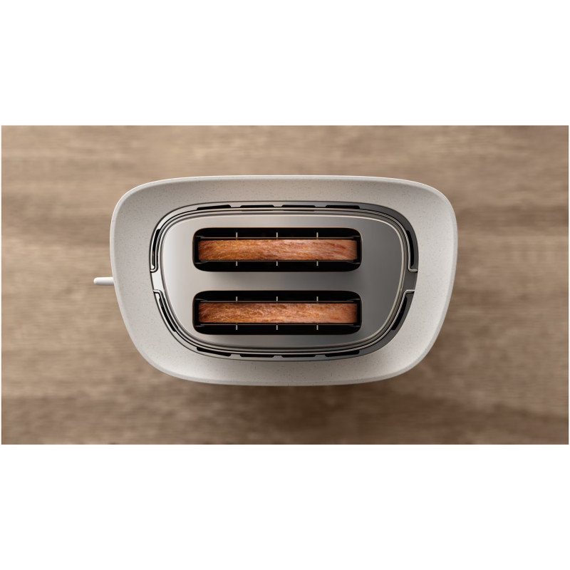 Тостер Philips HD2640/10 Conscious collection, 830 W, За 2 филии, 8 нива на изпичане, Тавичка за трохи, Размразяване, Претопляне, Матово бял