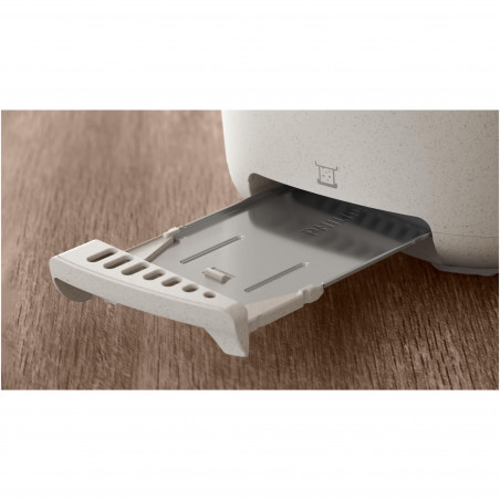 Тостер Philips HD2640/10 Conscious collection, 830 W, За 2 филии, 8 нива на изпичане, Тавичка за трохи, Размразяване, Претопляне, Матово бял