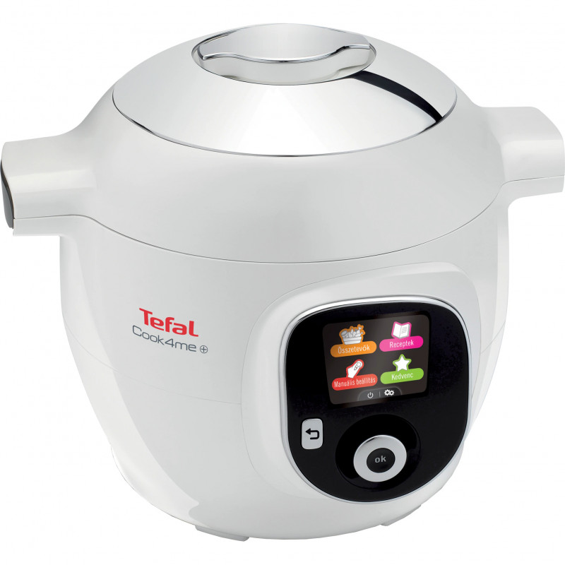 Мултикукър Tefal CY851130 Cook4me, 1600 W, 6 л, 6 режима на готвене, 150 вградени рецепти, Отложен старт, Запазване на топлина, Бял