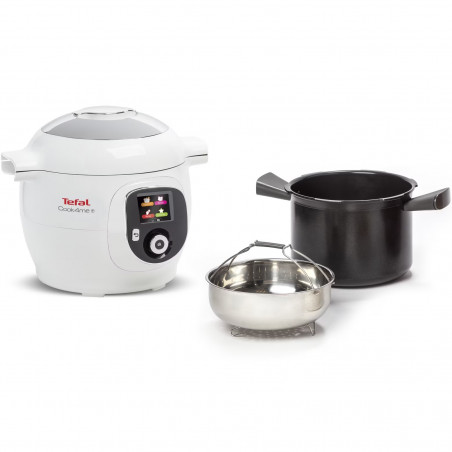 Мултикукър Tefal CY851130 Cook4me, 1600 W, 6 л, 6 режима на готвене, 150 вградени рецепти, Отложен старт, Запазване на топлина, Бял