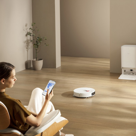 Прахосмукачка робот Xiaomi X20+, 6000 Pa, 140 мин, 0.35/4 л, Функция моп, Самоизпразваща станция, LDS навигация, Избягване на предмети, Мобилно приложение, Бял