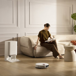 Прахосмукачка робот Xiaomi X20+, 6000 Pa, 140 мин, 0.35/4 л, Функция моп, Самоизпразваща станция, LDS навигация, Избягване на предмети, Мобилно приложение, Бял