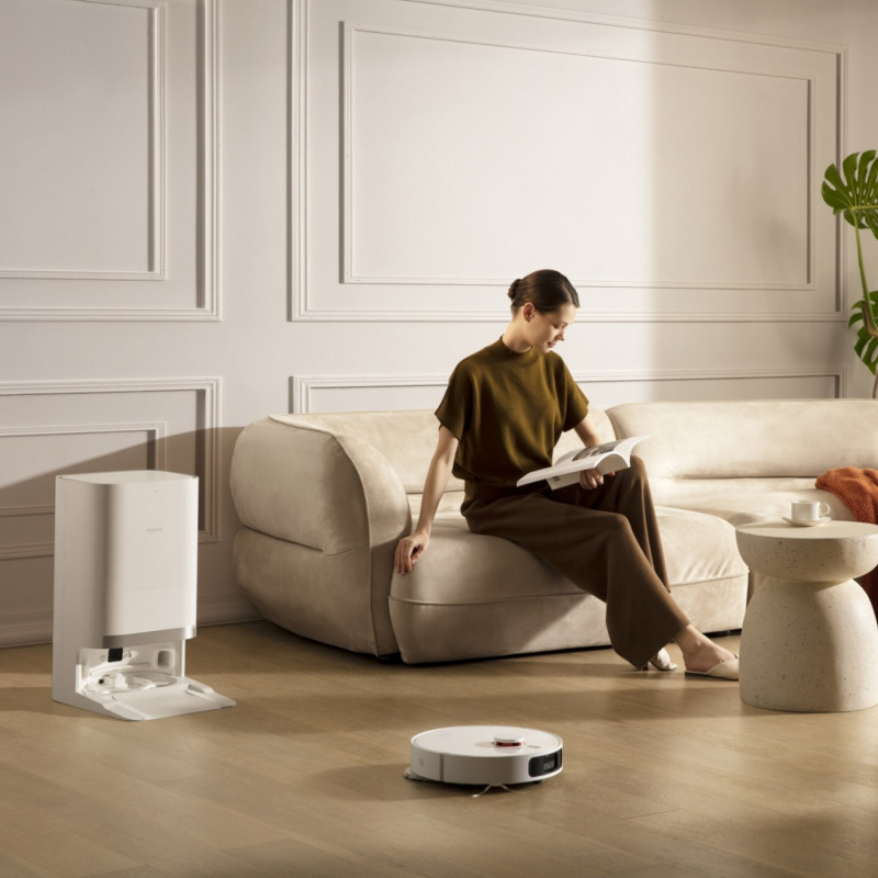 Прахосмукачка робот Xiaomi X20+, 6000 Pa, 140 мин, 0.35/4 л, Функция моп, Самоизпразваща станция, LDS навигация, Избягване на предмети, Мобилно приложение, Бял