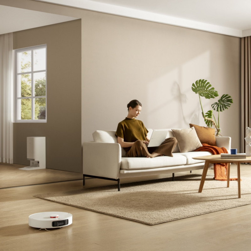 Прахосмукачка робот Xiaomi X20+, 6000 Pa, 140 мин, 0.35/4 л, Функция моп, Самоизпразваща станция, LDS навигация, Избягване на предмети, Мобилно приложение, Бял