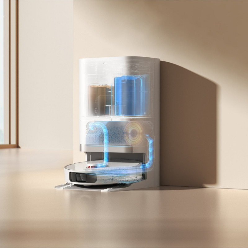 Прахосмукачка робот Xiaomi X20+, 6000 Pa, 140 мин, 0.35/4 л, Функция моп, Самоизпразваща станция, LDS навигация, Избягване на предмети, Мобилно приложение, Бял