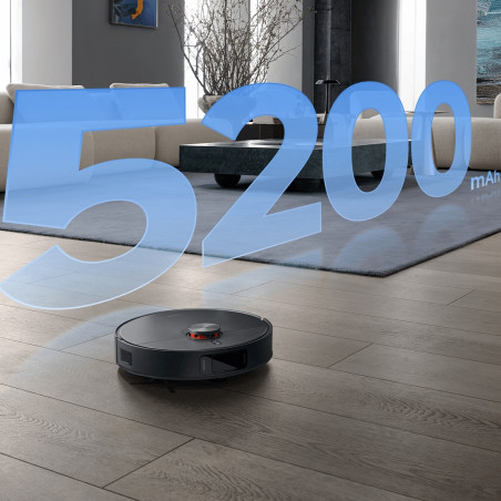 Робот прахосмукачка Xiaomi X20 Max, 8000 Pa, 0.5/4 л, 120 мин, Функция моп с топла вода, Гласово управление, Самоизпразваща станция, LDS навигация, Осветление, Черен