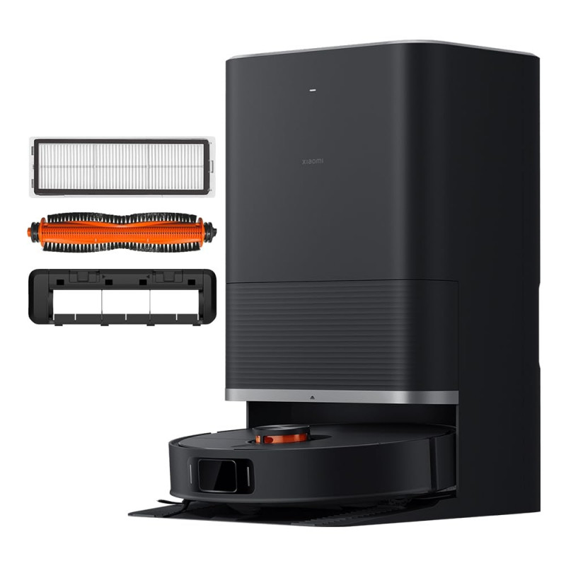 Робот прахосмукачка Xiaomi X20 Max, 8000 Pa, 0.5/4 л, 120 мин, Функция моп с топла вода, Гласово управление, Самоизпразваща станция, LDS навигация, Осветление, Черен