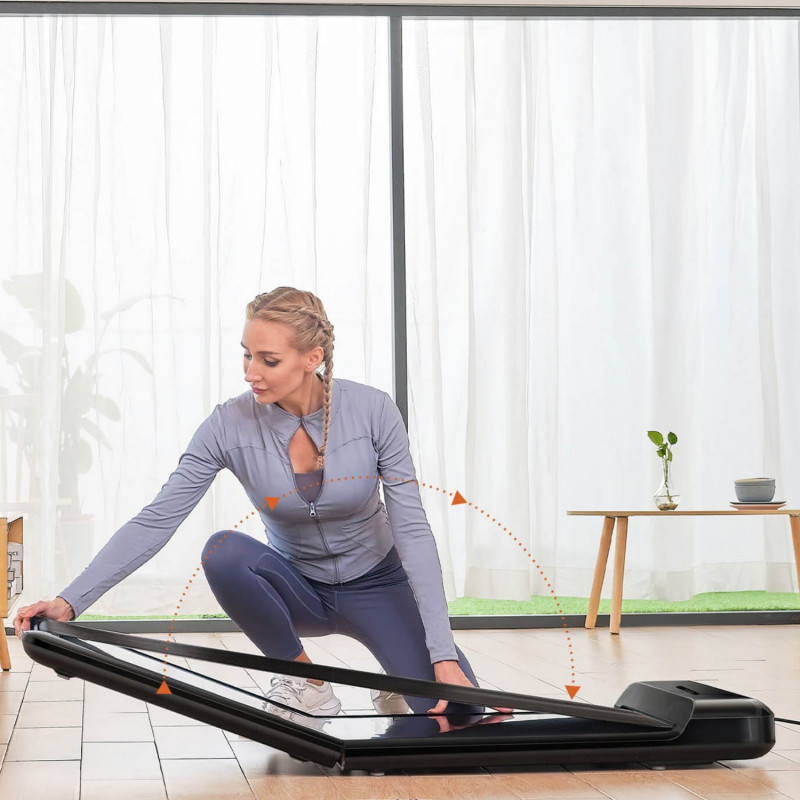 Бягаща пътека Xiaomi Kingsmith WalkingPad C2 WPS1F, 1 к.с, До 100 кг, 0.5/6 км/ч, Wi-Fi, LED, Bluetooth, Мобилно приложение, Сгъваема, Черен