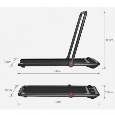 Бягаща пътека Xiaomi KingSmith WalkingPad K12 TRK12F, 746W, До 100 кг, 0.8/12 км/ч, 2 режима, Показател на измервани стойности, Мобилно приложение, Сгъваема, LED, Черен