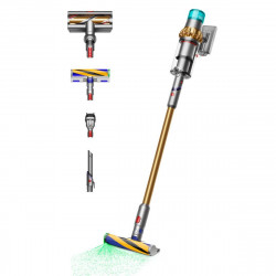 Вертикална прахосмукачка Dyson V15 Detect Аbsolute 447000-01, 660W, 0.76 л, 60 мин автономия, Сензори, 3 режима, LCD, Сив/златист