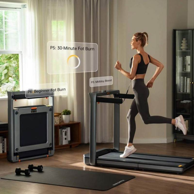 Бягаща пътека Xiaomi KingSmith MX16+ WP500B4, 1470W, 1.5 к.с, До 136 кг, 1/16 км/ч, Вграден дисплей, Мобилно приложение, Сгъваема, Черен/сив