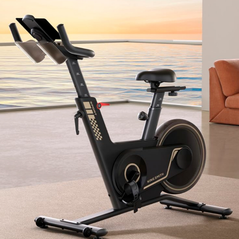 Велоаргометър Xiaomi KingSmith PB08S Spinning bike, Маховик 8 кг, Магнитно съпротивление, 40 степени, До 100 кг, LED, Калории, Разстояние, Мобилно приложение, Черен