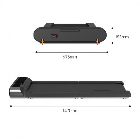 Бягаща пътека Xiaomi KingSmith WalkingPad R3 WP440F4, 735W, 1 к.с., До 120 кг, 0.5-6 км/ч, Вграден дисплей, Мобилно приложение, Сгъваема, Черен/Сив