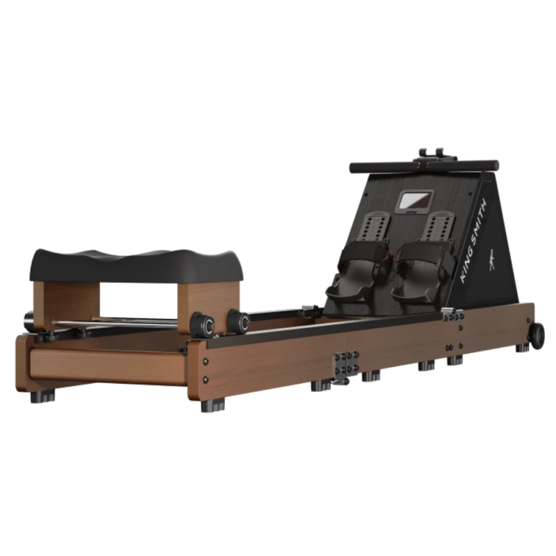 Гребен тренажор с водно съпротивление Xiaomi KingSmith WR20 RMWR20F, 800N, Релса 117 см, 5 степени, 7-11 л, Сгъваем, Мобилно приложение, Черен/кафяв