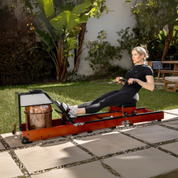 Гребен тренажор с водно и магнитно съпротивление Xiaomi KingSmith WM10 RMWM10F, 500N, Релса 117 см, 5/32 степени, 15/25 л, Сгъваем, Черен/кафяв