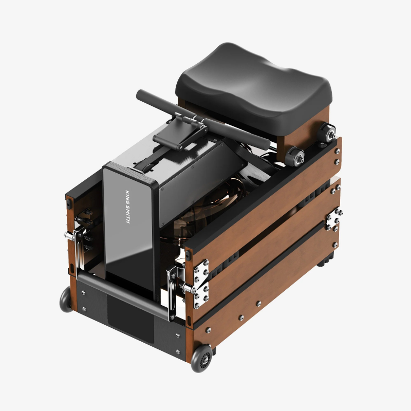 Гребен тренажор с водно и магнитно съпротивление Xiaomi KingSmith WM10 RMWM10F, 500N, Релса 117 см, 5/32 степени, 15/25 л, Сгъваем, Черен/кафяв