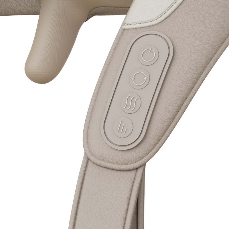 Масажор за врат и кръст Xiaomi KingSmith MSK1A, 3 степени, 2 скорости, 5D масажна глава, Затоплящ, Безжичнен, Бежов