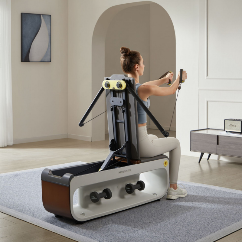 Мултифункционална лежанка Xiaomi KingSmith FВВ1С , 2 степени на наклон, Цяло тяло, Сгъваема, 15 аксесоара, Бял/кафяв