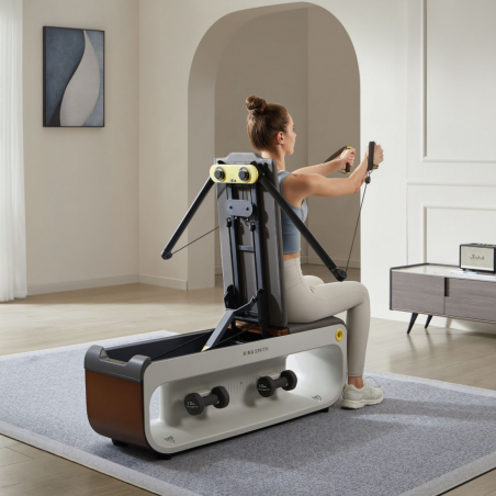 Мултифункционална лежанка Xiaomi KingSmith FВВ1С , 2 степени на наклон, Цяло тяло, Сгъваема, 15 аксесоара, Бял/кафяв