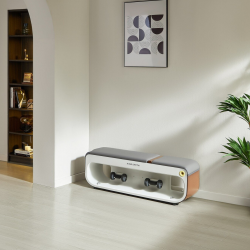 Мултифункционална лежанка Xiaomi KingSmith FВВ1С , 2 степени на наклон, Цяло тяло, Сгъваема, 15 аксесоара, Бял/кафяв