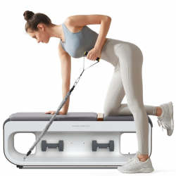 Мултифункционална лежанка Xiaomi KingSmith FВВ1С , 2 степени на наклон, Цяло тяло, Сгъваема, 15 аксесоара, Бял/кафяв