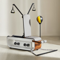 Мултифункционална лежанка Xiaomi KingSmith FВВ1С , 2 степени на наклон, Цяло тяло, Сгъваема, 15 аксесоара, Бял/кафяв